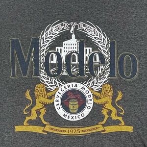 Modelo Beer Logo Gray T-Shirt Small